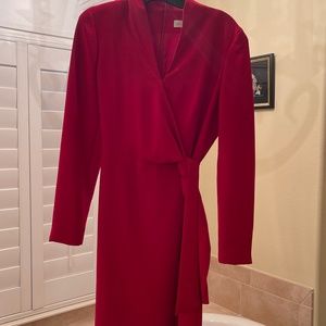 Red dress casual corner brand new never wore size back zipper wrap tie